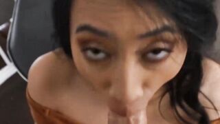 Asian teen Salee Lee receives a messy facial from daddy Charles Dera