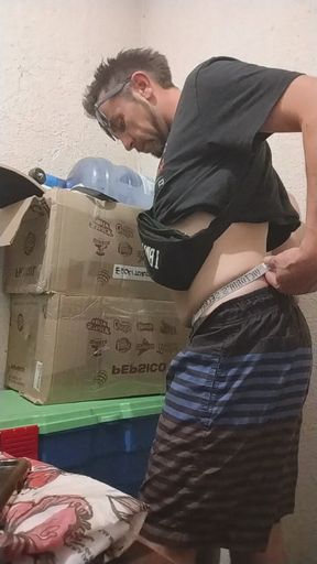 With a thong in the cellar
