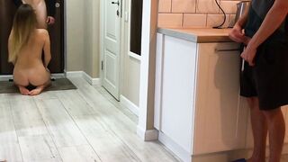 Delivery Man Cum on Jugs while my Hubby Watching - LuvGaru
