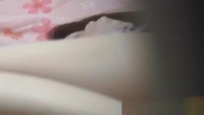 Japanese babe rubs clit