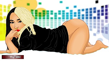 Big titty goth Girl cartoon - huge lil booty petite sexy woman.