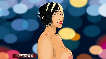 Big titty goth Girl cartoon - huge lil booty petite sexy woman.