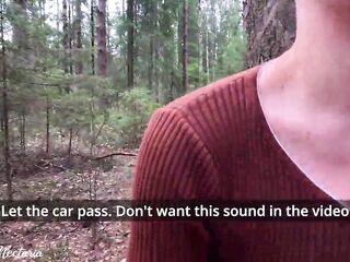Real Russian pair filmed their uexpected oral-job in the wood