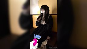 Public Downtown POV: Gothic Girl Uses Remote Toy