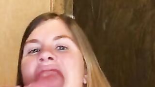 Cuckold hubby cleans Cum off of Lisa Brooks