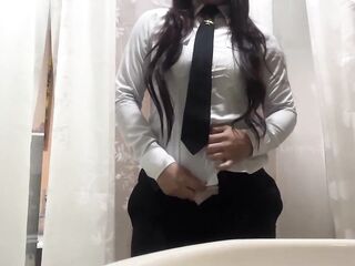 Female pilot masturbating in advance of going to work