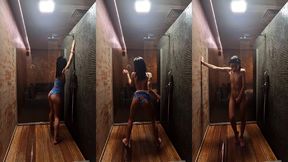 under the shower in the spa 1