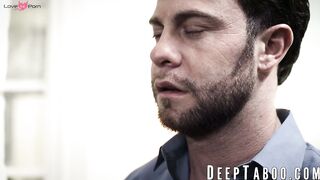 Bearded hunk Seth Gamble explores Cadence and Hazels deep pussies using his thick dic