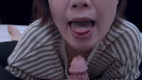 Her sloppy fellatio&#x1F61C; is abundant and messy in her wet mouth