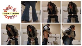 Public Toilet FARTS Spitting Hawking Peeing all nat girl with bra n pizza chat