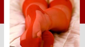 red Cervin RHT stockings ASMR closeups