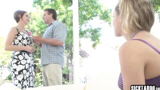 Perverted cougar Destiny Porter shared men cock with nice Goddess Lizzy London