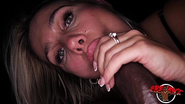 German hottie Kathi takes on huge BBC for the first time