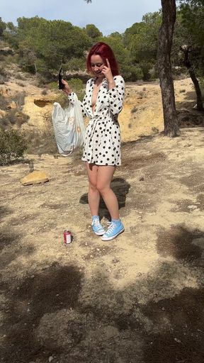 Trashing Outside in the Park Near Picnic Zone