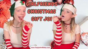 Girlfriends Christmas Gift JOI - Two Girl JOI - Cum Begging - Cock Worship - Sexy Lingerie - Perfect Body