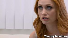 Reckless redhead Scarlett Skies serviced her grizzled psychotherapist's lust