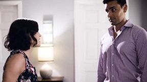 Jealous wife surprises hubby and sitter with a hot threeway!