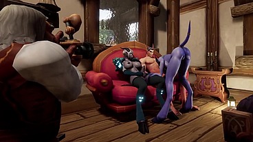 Threesome with a Futa Draenei - Warcraft Porn Parody