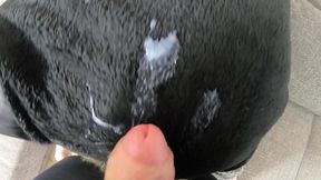 milfycalla- a lot of cum on my old black fur downjacket