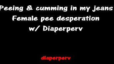 Female Desperation Audio Peeing her skintight jeans in front of coworker & cums