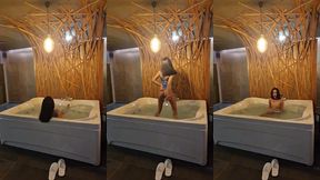 dancing in the jacuzzi