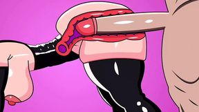 Seed spill on goth slut