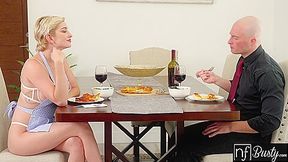 Horny Busty Blonde Skye Blue Has A Juicy Bj For Dessert
