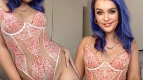 Red lace lingerie Body Worship - Femdom tease and denial