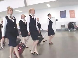 Busty Stewardess Hot Handjob