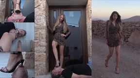 GABRIELLA - Your tongue is my doormat! 8 - OUTDOOR shoe worship, dirty soles licking, heel sucking, spitting