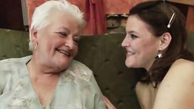 Naughty MILF and granny are having some steamy lesbian sex