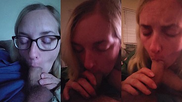 Late Night Cock Sucking: TV-Glow Intimacy