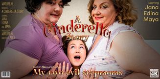 Two BBW stepmoms use teeny babe Maya for all of their chores and more