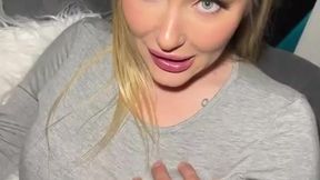 Blond Beauty Receives a Facial on a Steamy Night Out