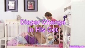 Diaper Change In His Cot