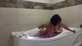 with my stepaunt taking a bath