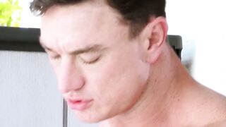 Smooth hot teen Isaac Parker deepthroats big throbbing cock