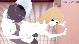 Yuu Naruse and I have intense sex in the restroom. - WataMote Hentai