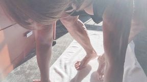 om the floor