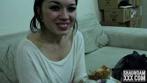 shaundam picks up homeless asian slut and takes her to his apartment