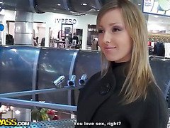Fucking and blowjob in public bathroom