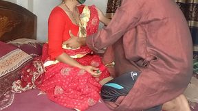 newest threesome desi my husband father first night fucked doggystyle best newly married wife with husband father night blowjob and hardcore