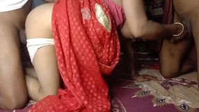 newest threesome desi my husband father first night fucked doggystyle best newly married wife with husband father night blowjob and hardcore