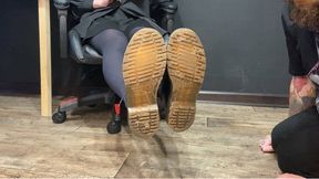 Muddy DrMartens boots lick and trample