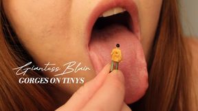 GIANTESS BLAIR GORGES ON TINYS