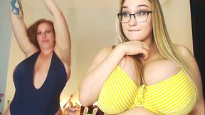 Cheryl Blossom and Yola Flimes on webcam: blonde and redhead lesbians kissing