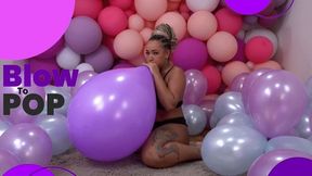 Manu Mesmerizing Blow to Pop with Stunning Lilac Balloons! - 4K