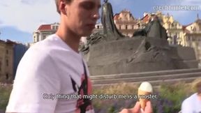 CZECH HUNTER 380 - Fit Blonde Twink Eats Cock Like He Licks His Ice Cream