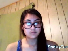 Shy half asian teen nerd girl loves my big cock