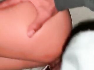 Super constricted sticky vagina creams on bbc, cums on her butt